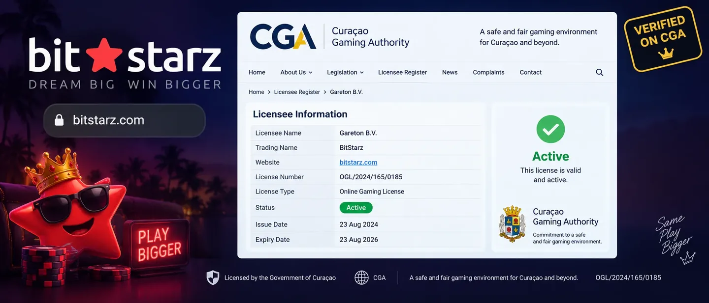Повторная проверка закрыла прежний пробел: зарубежный сертификат BitStarz активен, но домена по-прежнему нет в NAPP Действующий сертификат CGA для bitstarz.com
