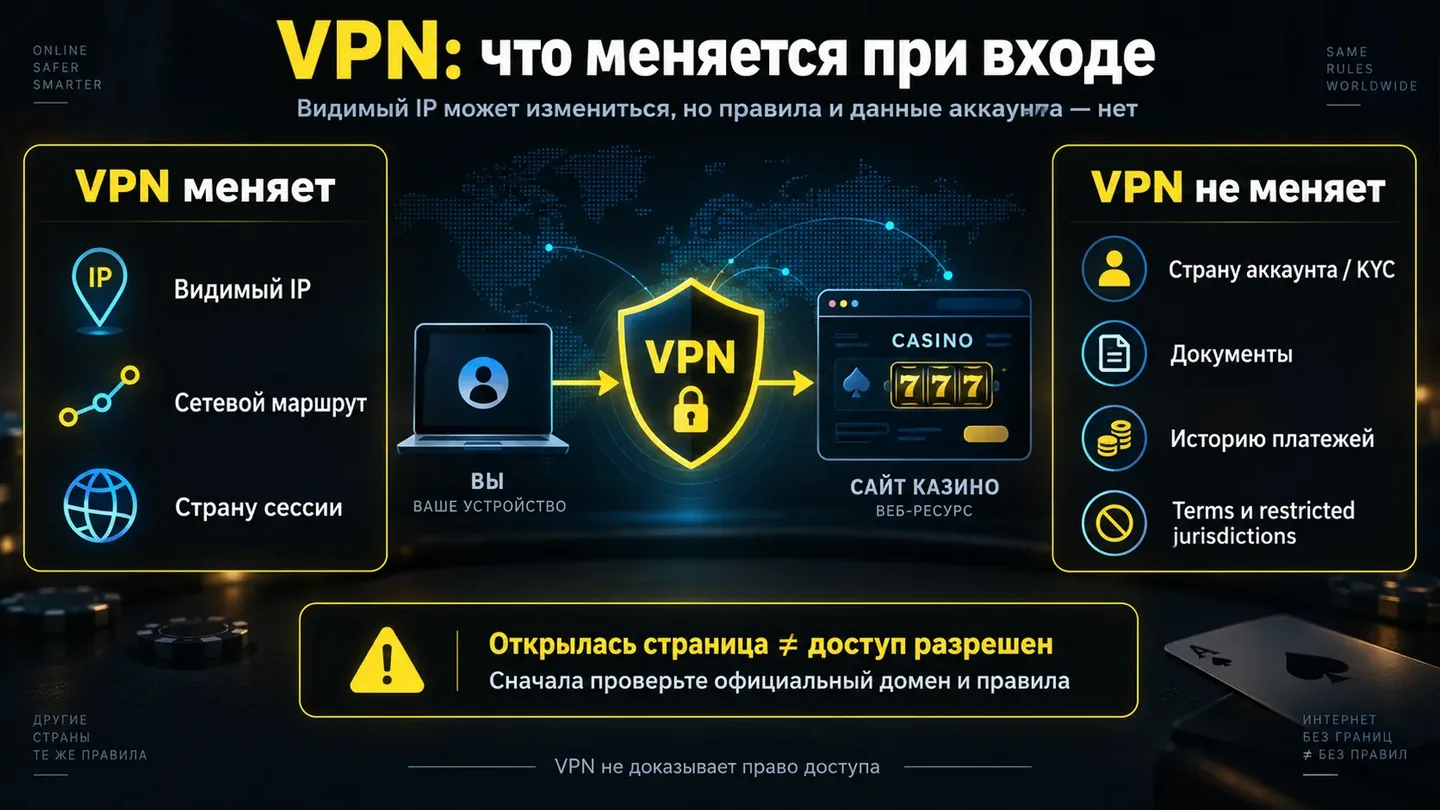 Что VPN меняет и не меняет при входе в казино