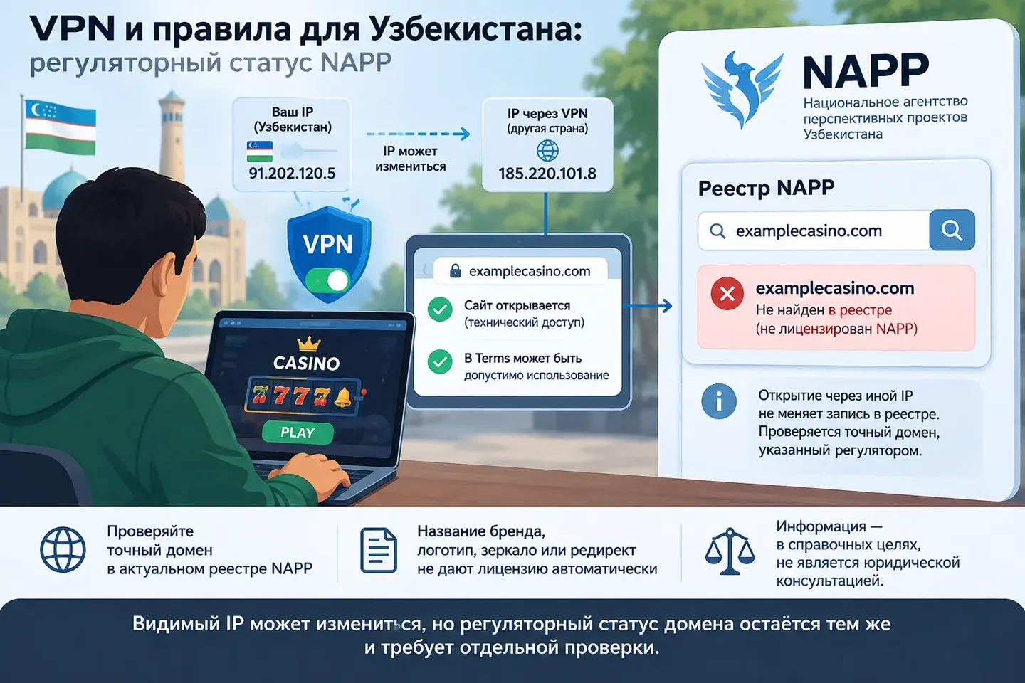 VPN не меняет запись точного домена в реестре NAPP